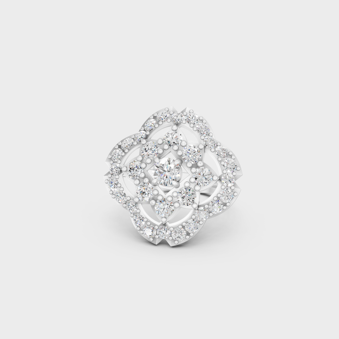 Breathtaking brilliance of a 3.29 Carat Round Cut Lab-Grown Diamond Cocktail Ring in solid 950 Platinum.